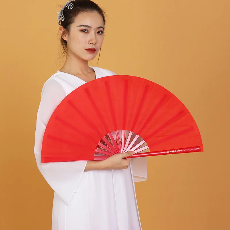 

Red Plastic Ring Fan Kunfu Fan Durable Children 8 Inch Tai Chi Fitness Dance Fan Is Not Easy To Break Martial Arts Equipment