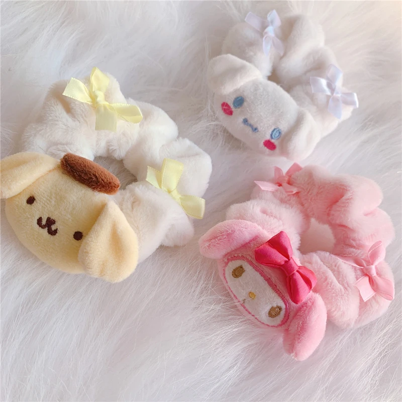 Hair-Rope Plush-Toys Pudding Dog Elastic-Hairband Gifts Anime Girls Cartoon Women J0429