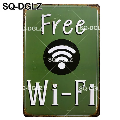 [SQ-DGLZ] без wifi табличка металлическая вывеска винтажный Бар Декор Оловянная вывеска винтажный Бар Декор металлическая доска для постера - Цвет: 0100