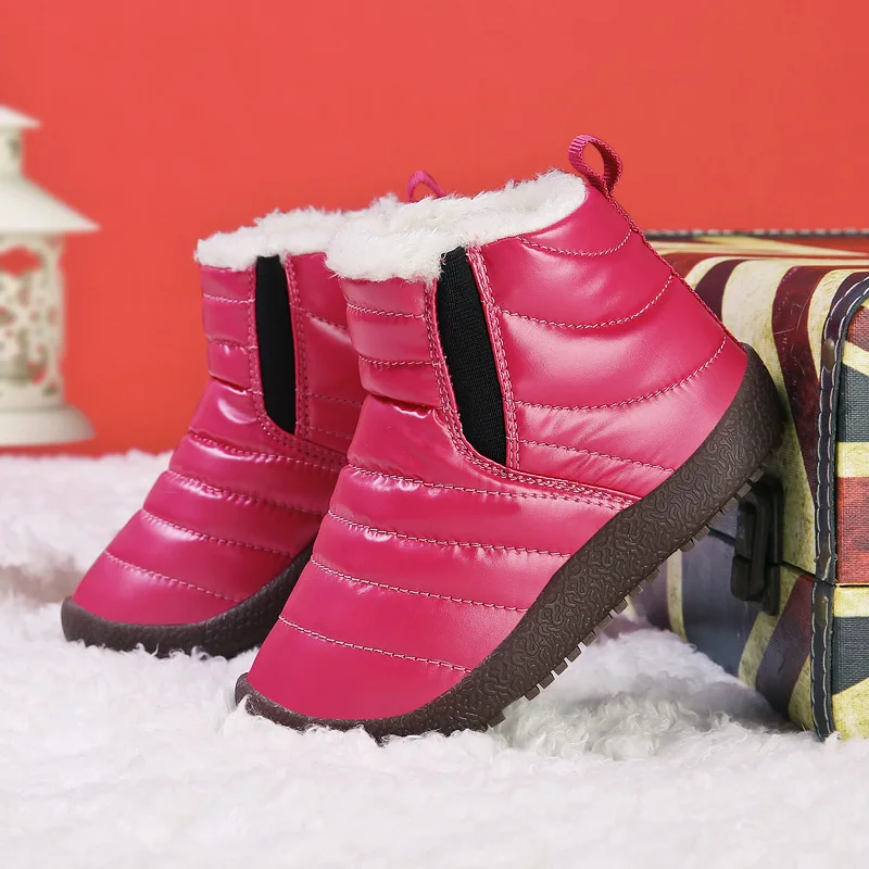 На температуру-30 градусов России зимние теплые детская обувь, модные Водонепроницаемый детской обуви, для мальчиков и девочек зимние сапоги детские ботинки непромокаемые сапоги