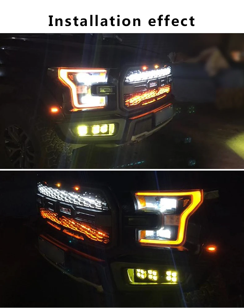 Sale SANVI  LED Pickup Headlight!    Assembly for Ford F150 2015-2019 Headlight Retrofit With Ambler LED DRL Halogen Turn Light 2