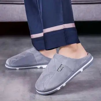 

Light Flat Men's Slippers for Home Large Size Winter Shoes for Men Warmest Slippers Man House 2020 Comfortable Fashion Shoes H1