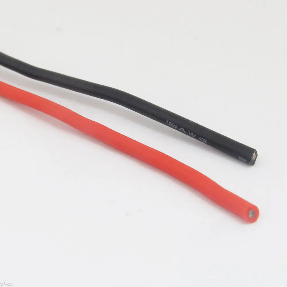 

Гибкий силиконовый провод 18AWG 20 метров/66 футов, электронный кабель с дистанционным управлением, красный + черный