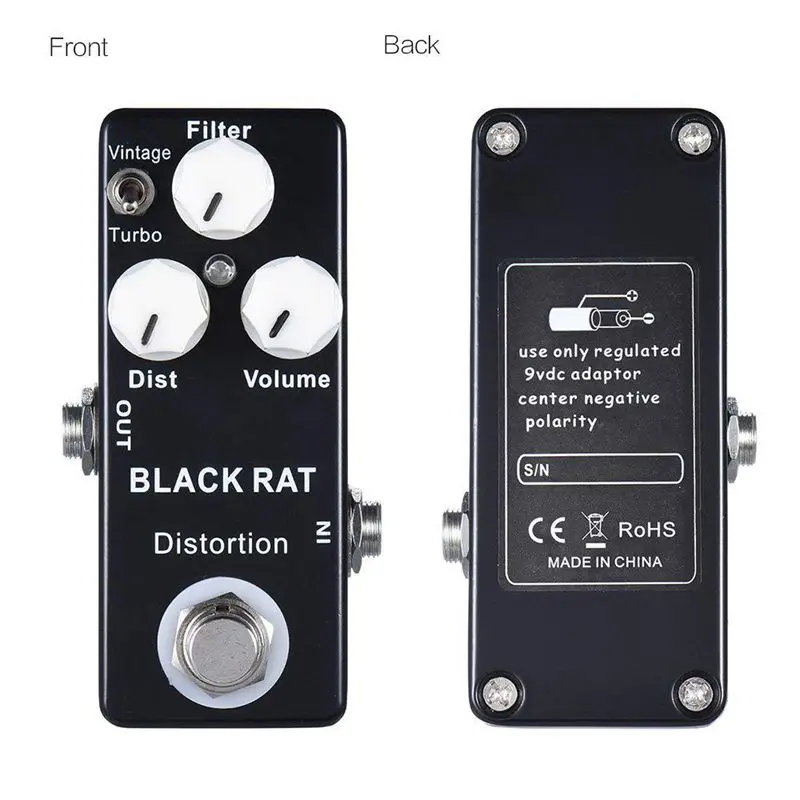 Mosky Black RAT Distortion мини гитарная педаль эффектов