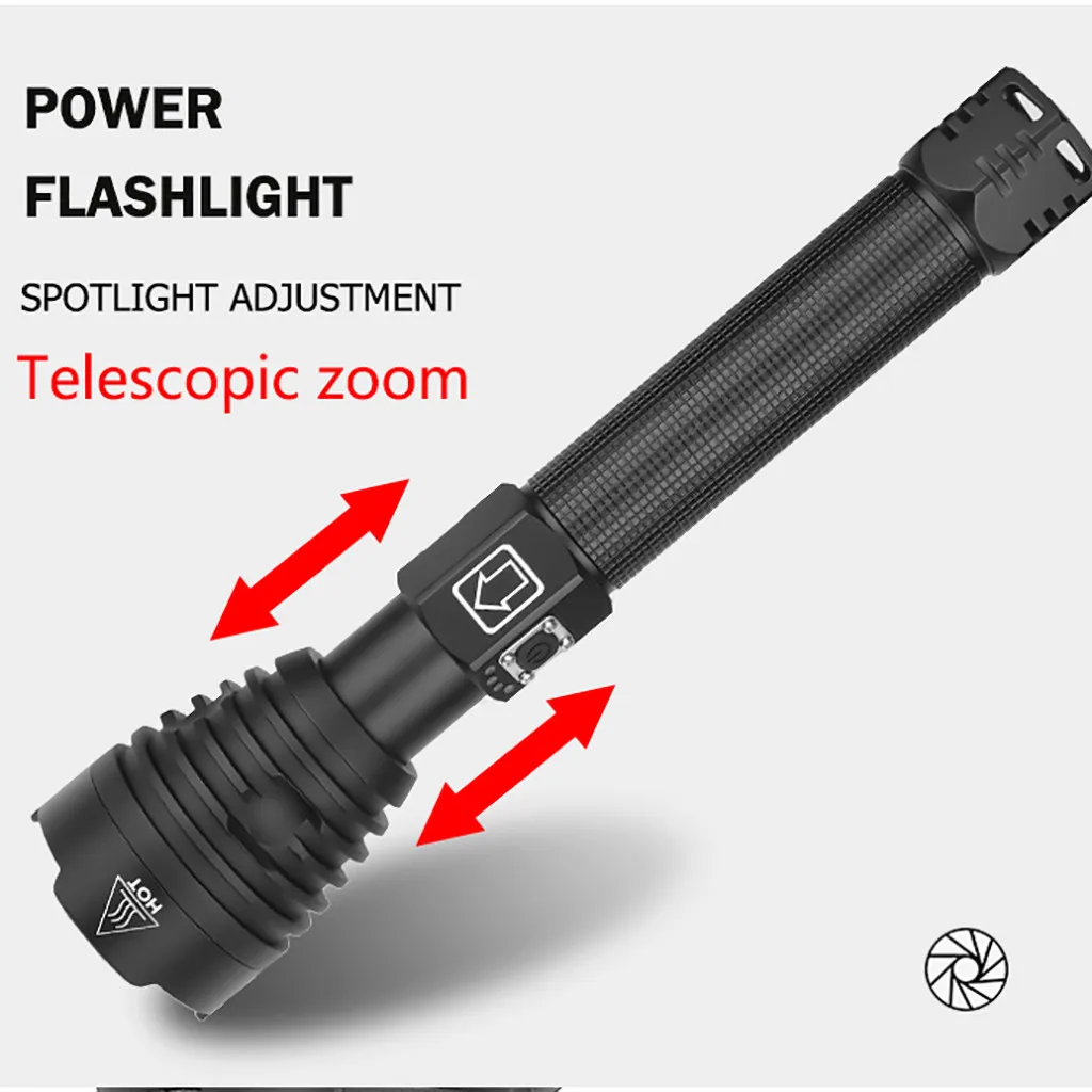 Алюминиевый сплав XHP90 мощный яркий светодиодный фонарик usb Зарядка мощность Ультраяркий фонарь дисплей 2500LM фонарик два аккумулятора