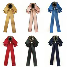 Мужской женский галстук-бабочка из ленты с воротником, сплав, стразы, жемчуг, бусина, булавка бабочка, Свадебная вечеринка, Униформа, галстук-бабочка с кристаллами