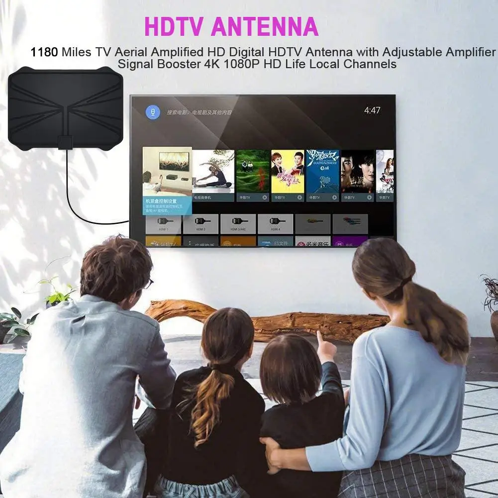 1180 миль 4K цифровая HD ТВ домашняя антенна наклейка сигнал радиус прибой лиса