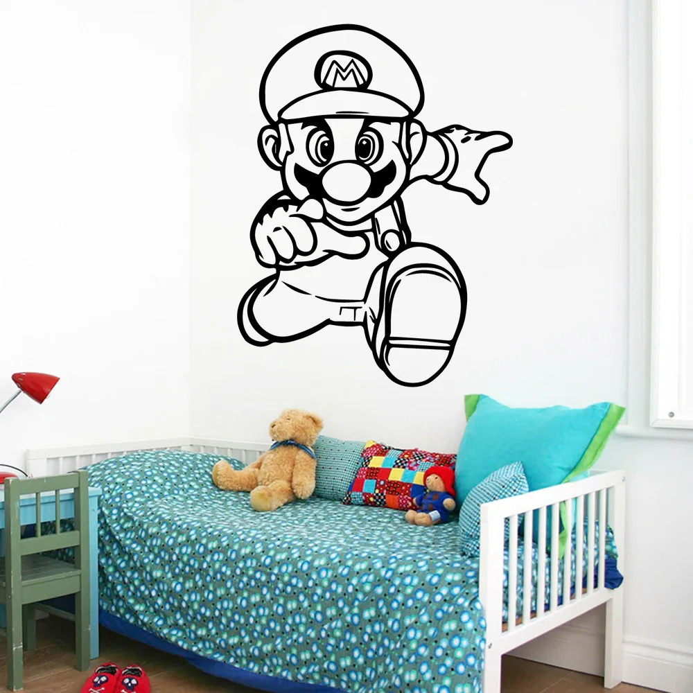 Новые виниловые наклейки на стену Super Mario обои для детской комнаты украшения