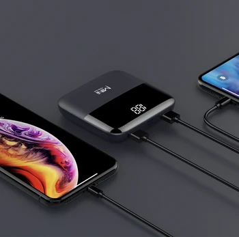 

20000mAh Mirror Screen Portable Power Bank 3 Input Double Output Mini Powerbank For iPhone Android Smart Mobile Phone Poverbank