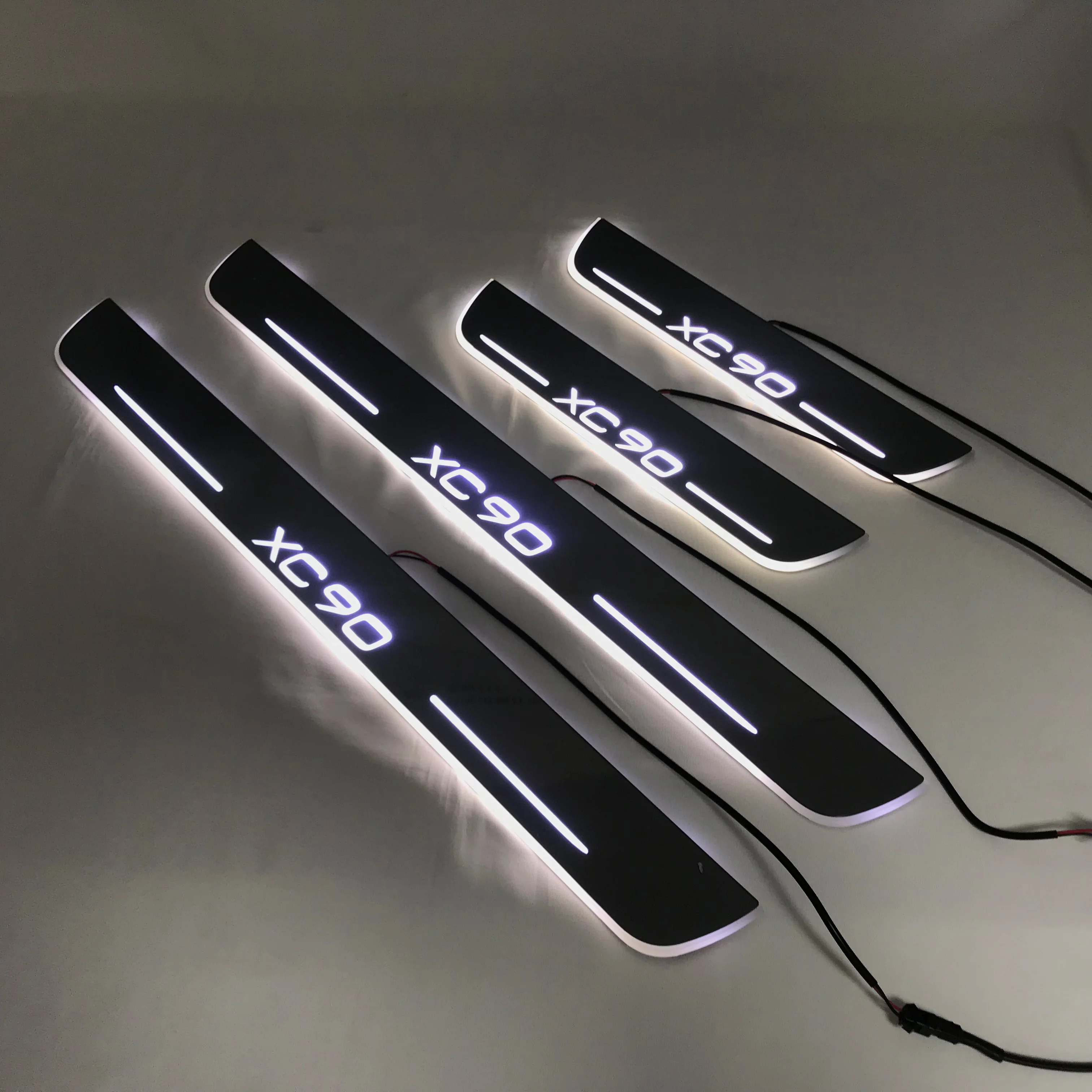

Led moving door scuff for Volvo XC90 special use dynamic door sill plate welcome lamp lining overlay Flow/fixed light