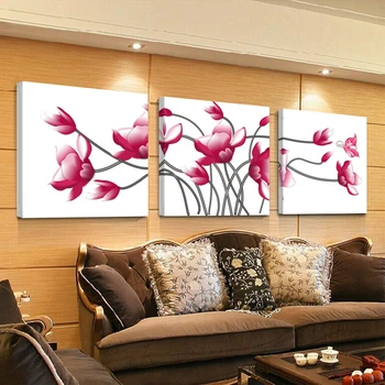 

diamond painting flowers full square round drill diamond embroidery abstract lotus 5D mosaic triptych diy craft supplies AA2310