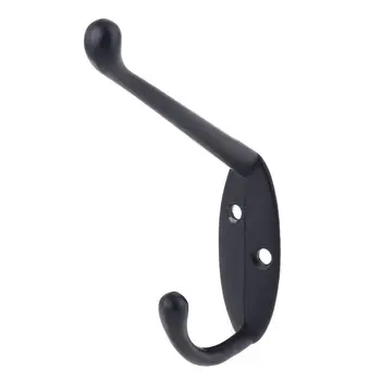 

9 Pack Coat Hooks Wall HooksHeavy Duty Wall Mounted for Hat Hardware Dual Prong Retro Coat Hanger with 20 Screws（Black/Gold）