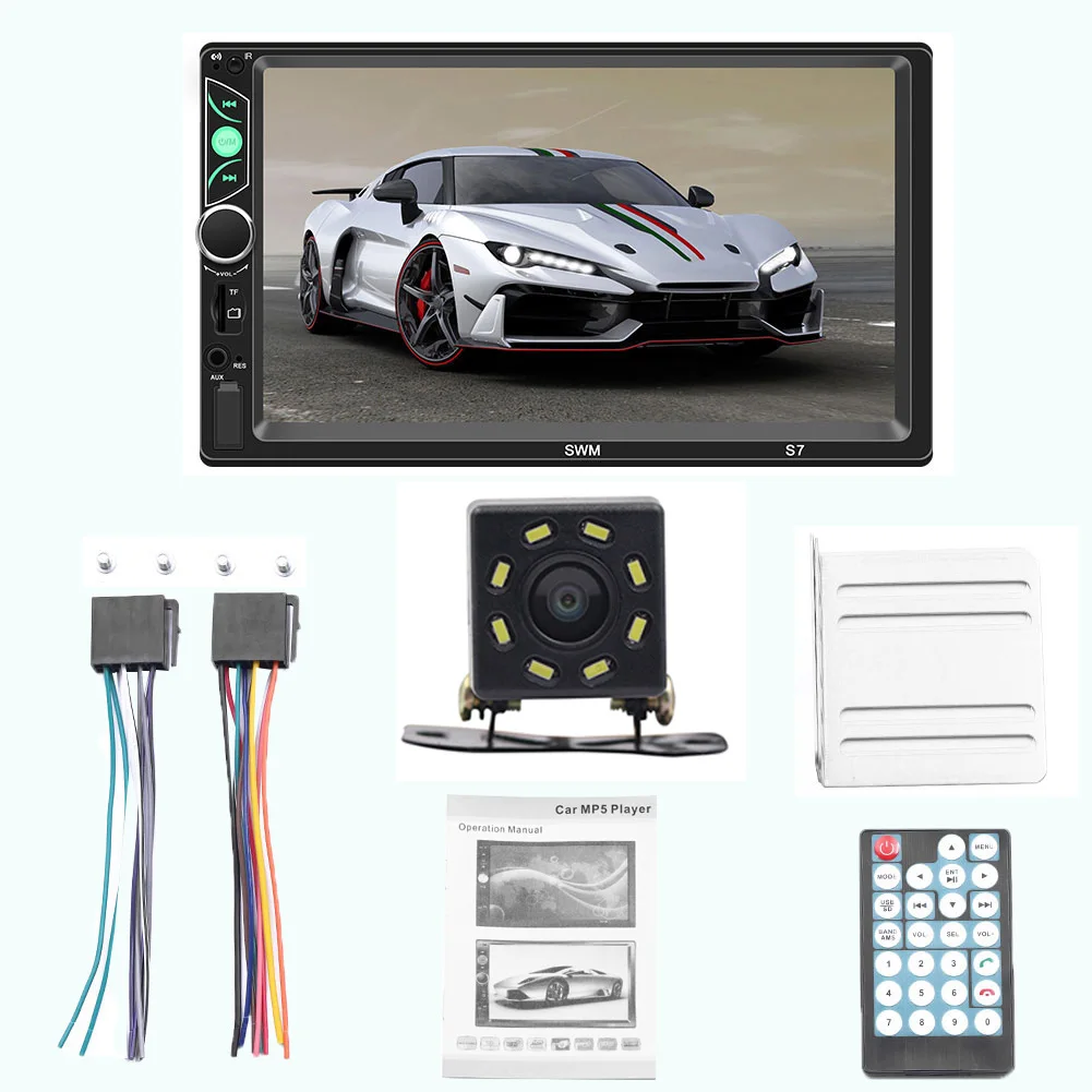 S7 7 Inch 2 Din Car Radio Bluetooth Touch Screen MP5 Player Card Player Radio on Behalf of DVD Player with Rearview Camera