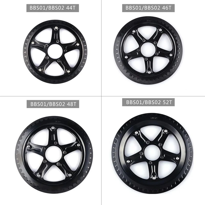 Для электровелосипеда Bafang BBS01/BBS02 Середина колеса цепи двигателя 44 T/46 T/48 T/52 T Середина привода цепи колеса крышка набор