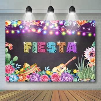 

Mexican Fiesta Backdrop Fiesta Birthday Party Decoration Floral Mexico Taco Bout Party Banner Summer Pool Beach Party Supplies