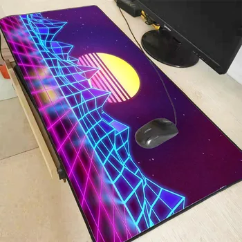 

MRGBEST Neon Light Large Gaming Mouse Pad Locking Edge Gamer Computer Padmouse Anti-slip Natural Rubber Mat Dropshipping