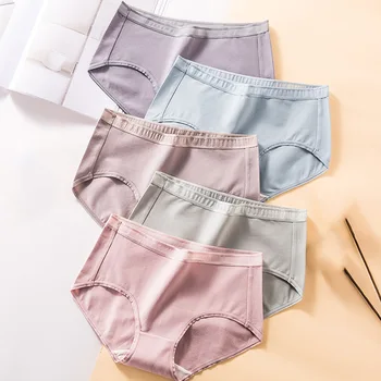 

5Pcs/lot Panties Women Breathable Cotton Underwear Comfort Cute Girls Seamless Briefs Sexy Girls Slimming Underpants