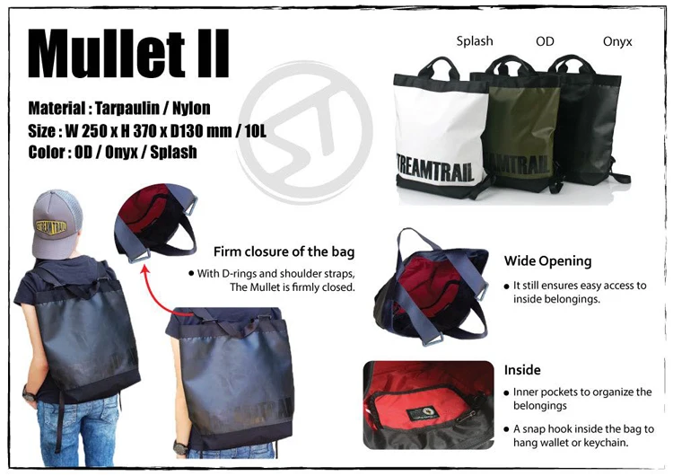 Stream Trail Waterproof Outdoor Mullet II 10L Dry Backpack Bag Sack Water Resistant Urban City Office