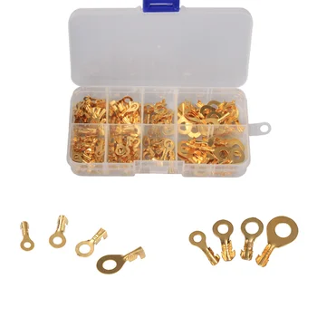 

150PCS M3/ M4 M5 M6 Ring Lugs Ring Eyes Copper Crimp Terminals Cable Lug Wire Connector Non-insulated Assortment Kit