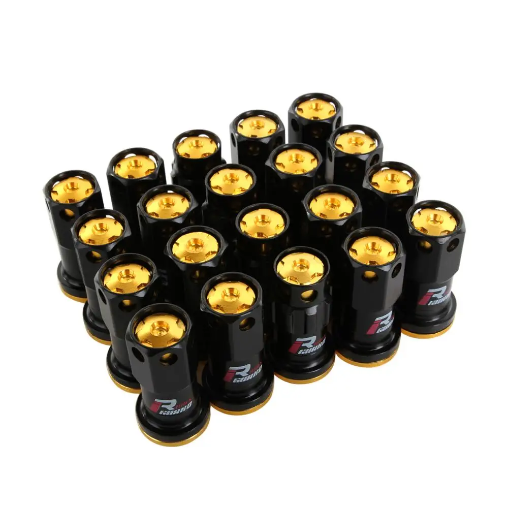 M12x1.5 R40 стильные стальные Гоночные Колесные гайки M12x1.25 гоночные композитные стопорные гайки с защитным ключом, колесные замки, адаптер