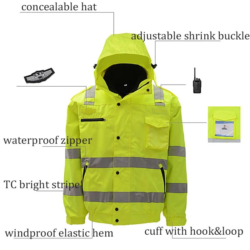 Safety Jacket Reflective for Night Work Hi Vis Jackets Men Waterproof  Oil-proof Two Tone Construction Workwear - AliExpress