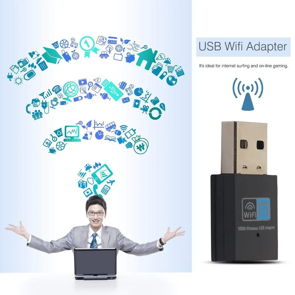 LESHP 300mbps Мини USB2.0 Wifi адаптер ключ Беспроводная LAN сетевая карта 802.11n/g/b WiFi для