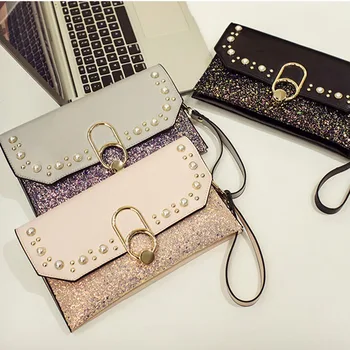 

Leather Ladies PU Black Chip Pearl Decoration Shoulder Bag New Casual Fashion Women's Shoulder Bag Messenger Bag