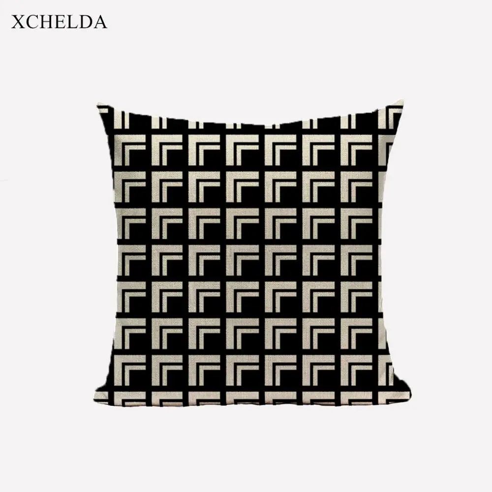 Cushion Cover Scandinavian Style ikat Print Decorative Linen Throw Pillow Case for Home Decor Sofa Car Seat 45x45 Pillowcase