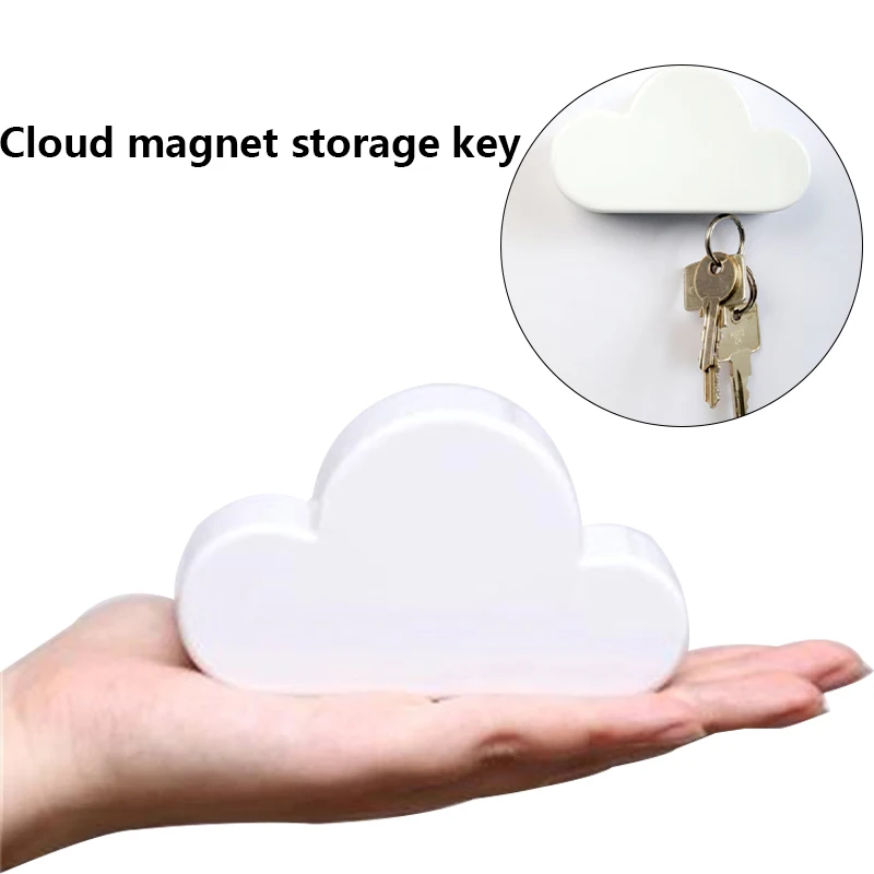 

Easy Operation New Creative Keychain Cloud-Shaped Creative Holder Key Holder Super Magnetic White Cloud Novelty Cloud Key Hanger