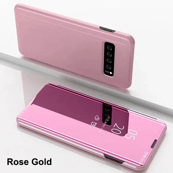 Умный зеркальный флип-чехол для телефона Redmi Note 8 7 на возраст 3, 4, 5, 6, K20 Pro 4X 5A 6A 7 8A 5 Plus S2 кожаный чехол для Xiaomi 9T Pro задняя крышка - Цвет: Rose Gold