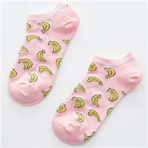 Ankle socks 1 Милые фрукты овощи узорчатые хлопчатобумажные носки теплые, мягкие женские Носки apple клубника арбуз персики типа "банан" Сосна apple Sokken - Цвет: Ankle socks 1