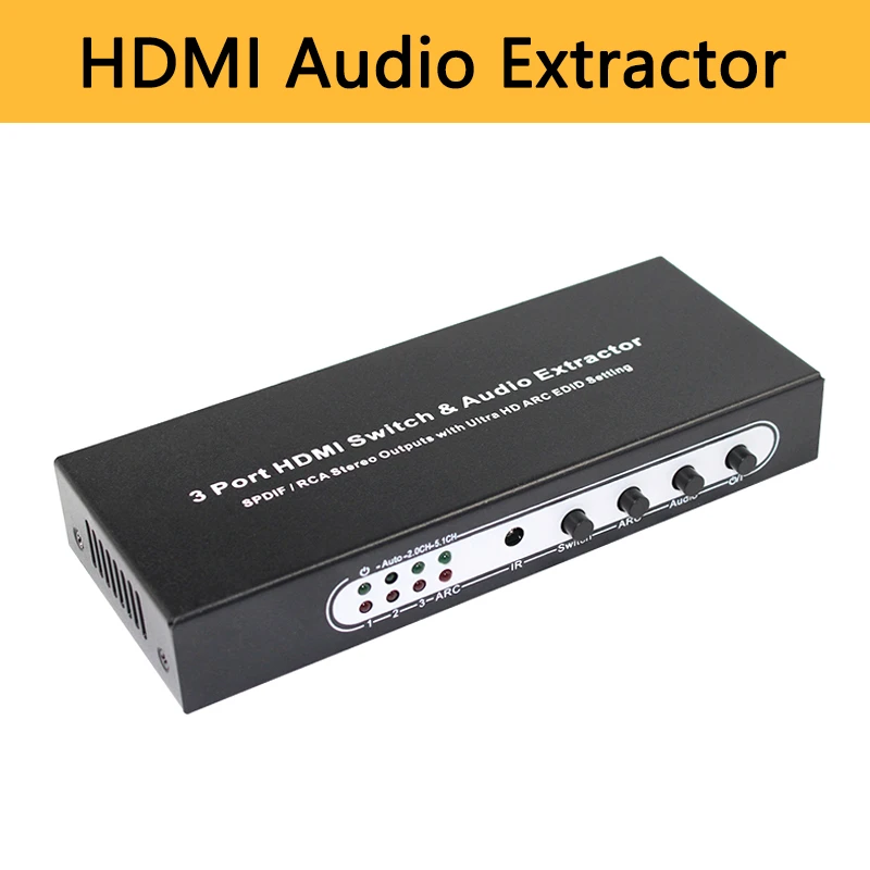 Extractor De Audio Hdmi Divisor 3 En 1 Salida 4k Arc 3 Interruptor Hdmi Selector Optico Spdif L R Salida De Audio Para Tv Y Pc Aliexpress