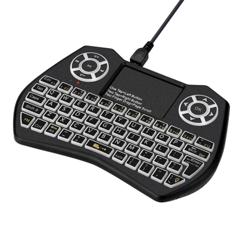 2.4GHz LED RGB Backlit Wireless Keyboard with Touchpad Mouse Remote Control for Android TV BOX PC Projector