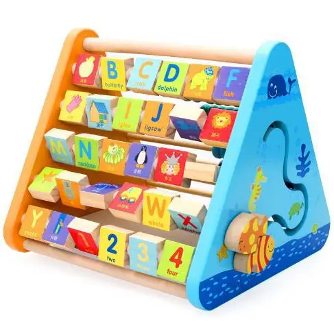 

Wooden Multi-functional Five Surface Calculation xue xi jia Pinyin with Numbers fan ban jia Educational Wooden Toys