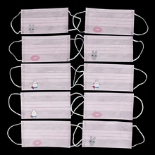 10 шт одноразовые нетканые милые Мультяшные респираторы уличная маска для рта