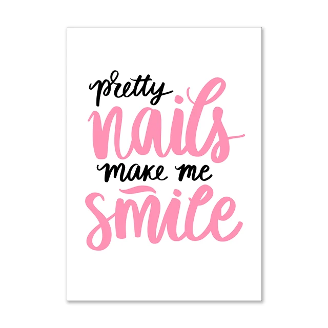 Pink Nail Art Wall Painting Eyelash Canvas Prints And Posters ...