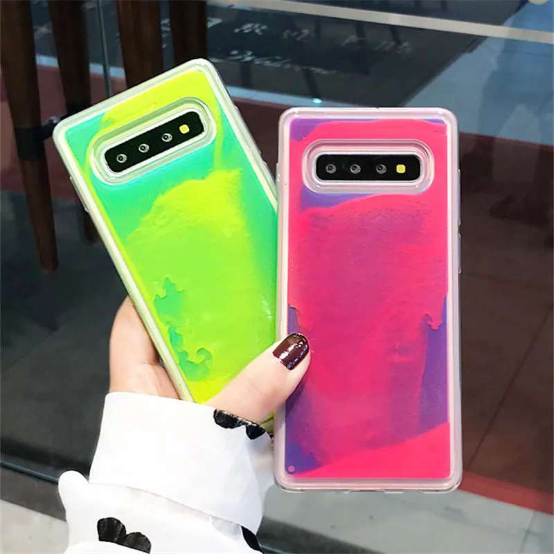 Светящийся неоновый телефонный чехол S10 для Samsung Plus Lite S9 Note 8 светящийся в темноте