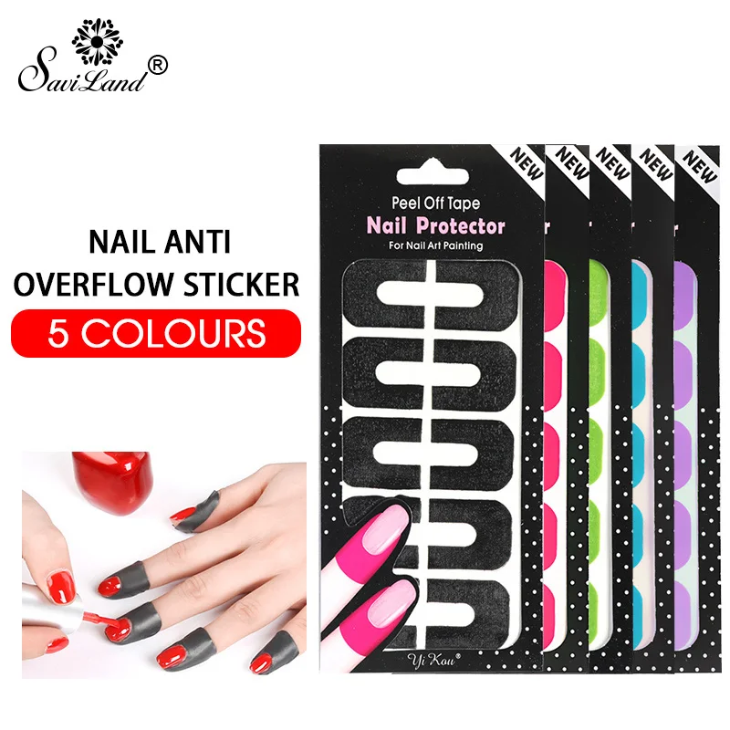 

SAVILAND New Peel Off Tape Nail Protector French Nail Polish Glue Overflow Prevent Tool UV Gel Stamping Plate Tools