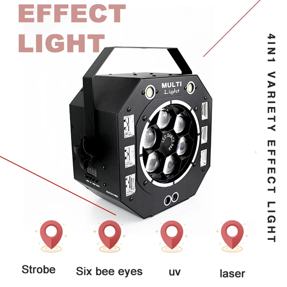 Tanie 120W oświetlenie dyskotekowe led Beam Strobe Laser UV 4w1 światła sceniczne DJ Disco aktywowany dźwiękiem projektor laserowy efekt światła na boże narodzenie