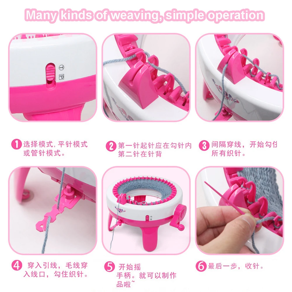 40Needle Big wool DIY Big Hand Knitting Machine Weaving Loom knit for Scraf Children Learning Toy Knitting Threader Sewing Tool