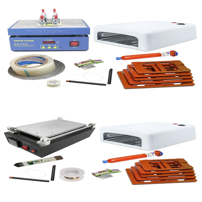 

LY 947 V.2 946D 13 in 1 repair kit phone lcd screen separator machine vacuum UV lamp 6pcs Fixed mold UV LOCA glue Accessories