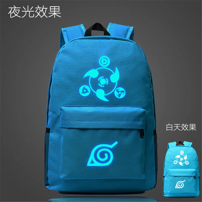 Наруто рюкзак сумка для ноутбука Подростковая школьная сумка для мальчиков и девочек Uzumaki рюкзак для косплея Мужская Женская дорожная сумка - Цвет: 2Luminous effect