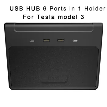 

Car Hub Memory USB Expander Box Storage 6 Ports In 1 For Tesla Model 3