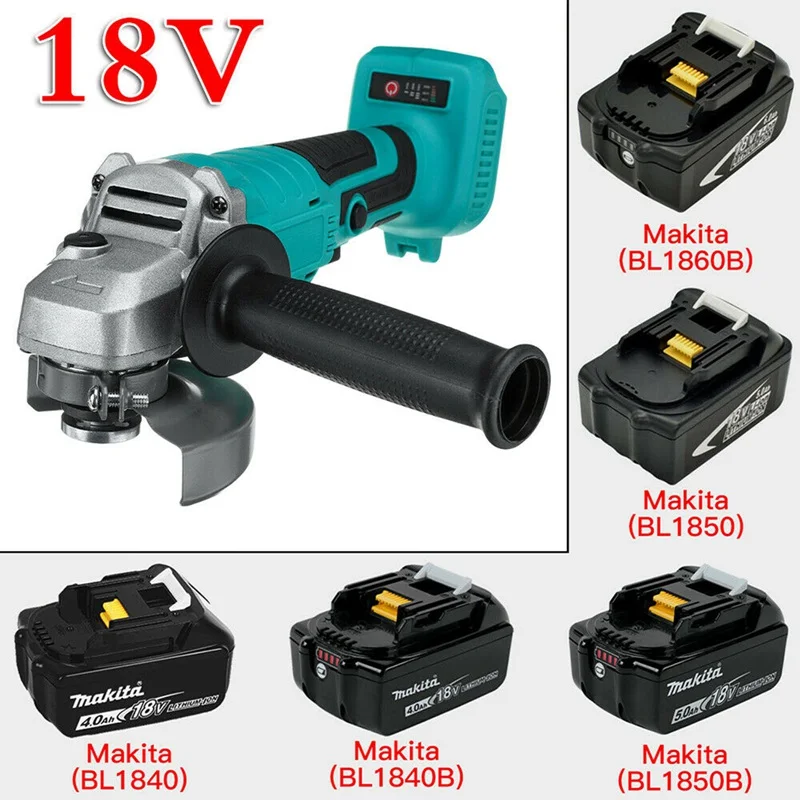 

Lithium Battery Brushless Rechargeable Angle Grinder Polisher Angle Grinder For Makita Brushless Cordless Grinding 18V Li-ion