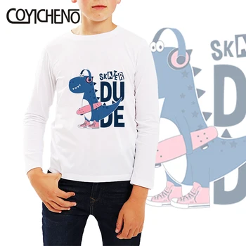 

Little dinosaur kids tshirt Picachu kids tshirt 2019 summer 2-12 Years animation long sleeve Kids Tshirt Printed cartoon Tops