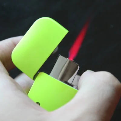 Fashion metal ultra-thin inflatable men's windproof lighter candy color small personality ladies lighter gift kitchen ignition