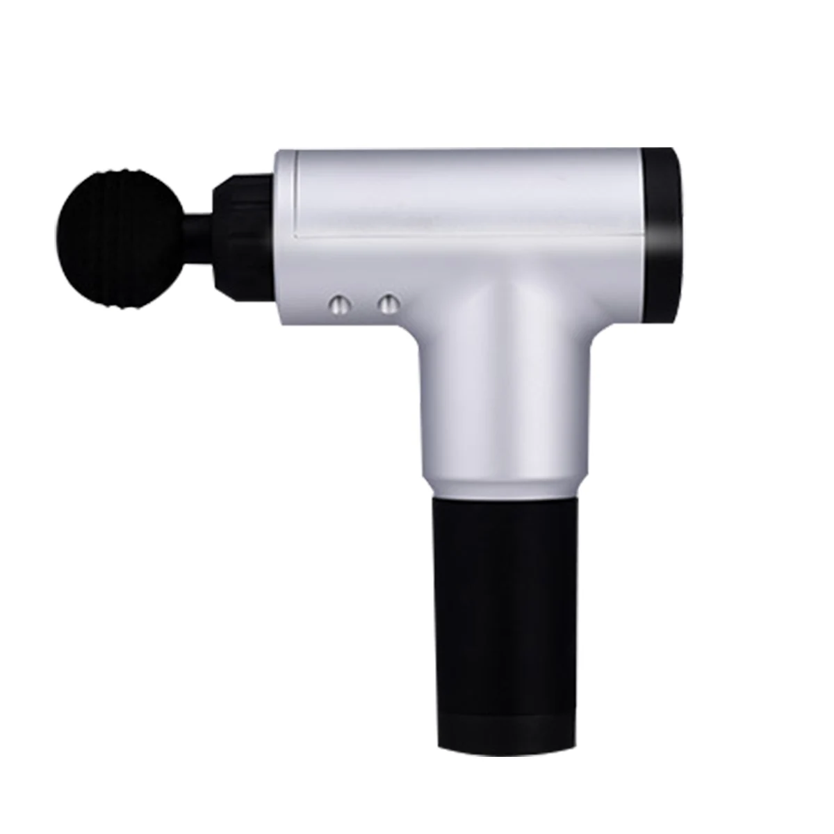 Серебристый 3600р/мин регулируемый массаж ткани электрическая частота вибрации массаж-пистолет светодиодный 4 головки Расслабление тела Массажер для облегчения боли - Цвет: Серебристый