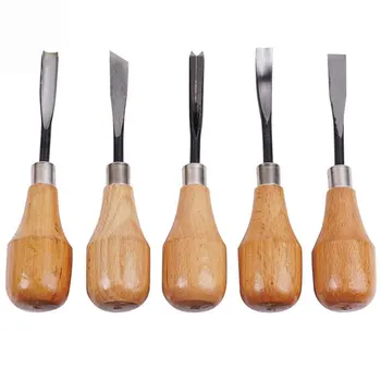 

5Pcs/Set Carving Knife Set Woodworking Carving Knife Handmade Wood Carving Knife Metal + Solid Wood Knife