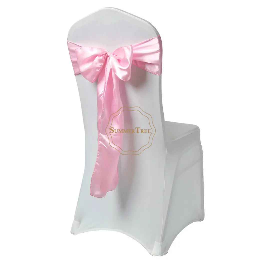 6x108 дюймов атласная лента на стул галстук-бабочка для банкета стула для свадебной вечеринки покрытие ремесло украшение 15x275 см атласная ткань - Цвет: Light Pink