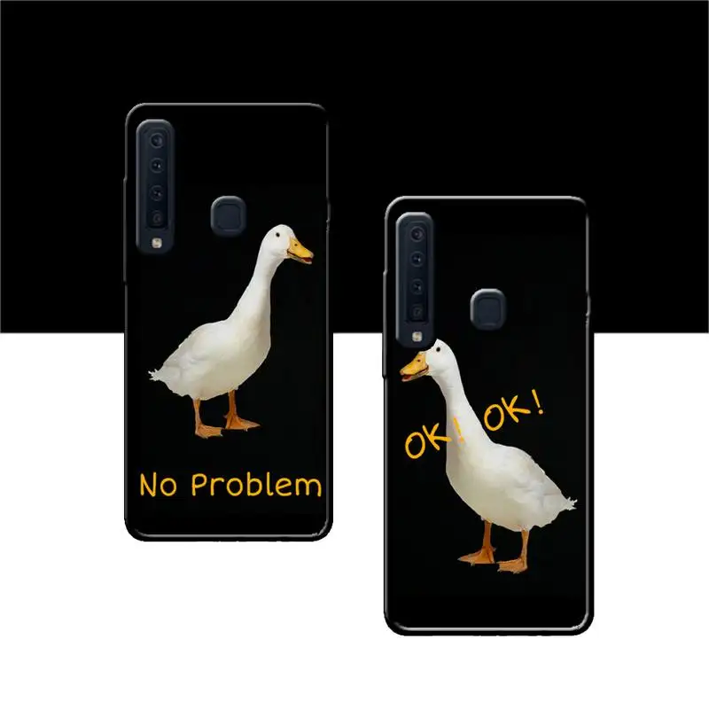 Утка Kawaii принт Fundas Etui для Samsung Galaxy A50 A51 A71 A70 A40 A21S A20E A10 чехол Note 8 9 10 20 милые |